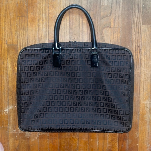 FENDI PVC Zucca Pattern All-over Logo Handbag Shopping tote 8BH199 Brown multicolor